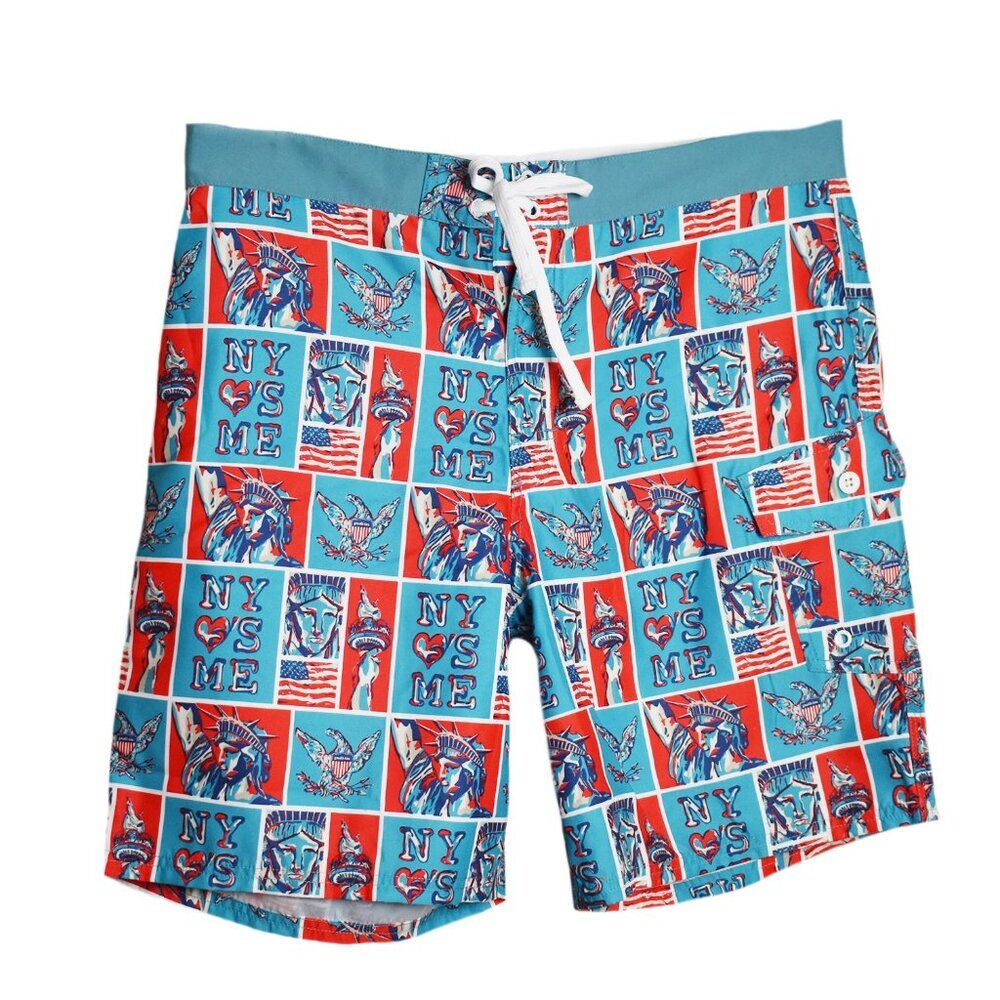 PULLIN Men’s Shorts Warrior Liberte Boardshorts Swimwear Beach Trunks Size 38 - Picture 4 of 6